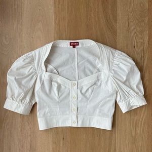 Staud cropped blouse white